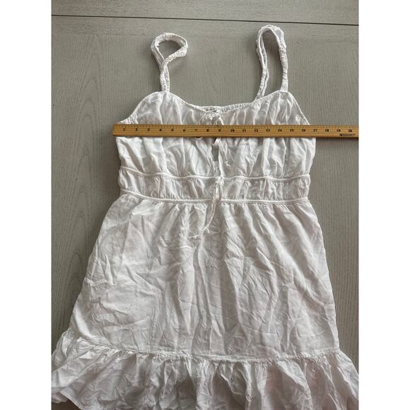 American Eagle White Short Dress Ethereal Cottagecore Romantic Soft Girl (T) - Picture 3 of 6